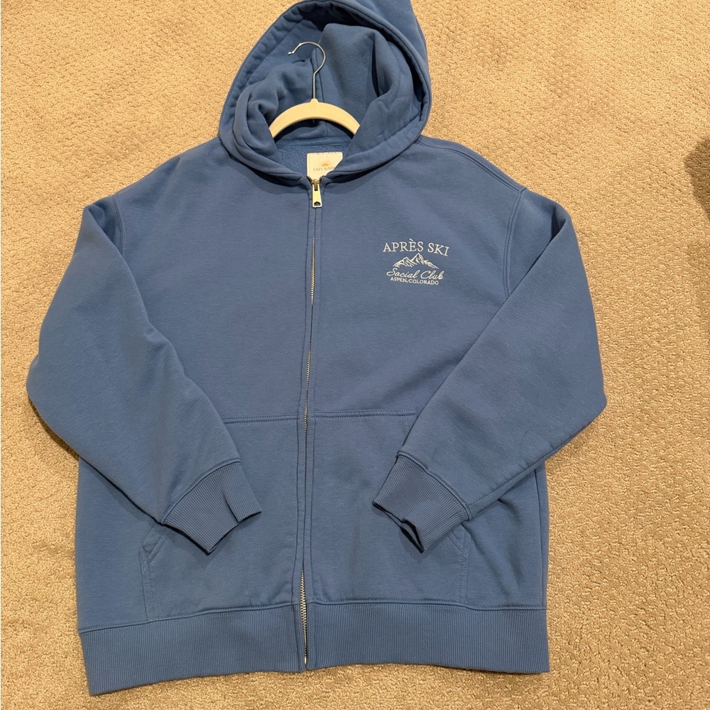 Blue Après ski zip up hoodie